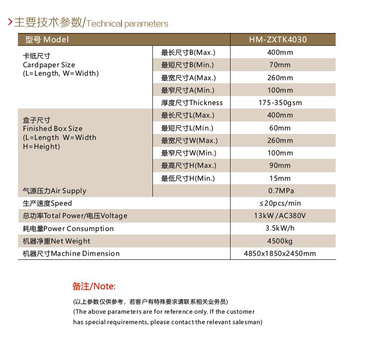 HM-TK4030全自動(dòng)整形貼卡機參數